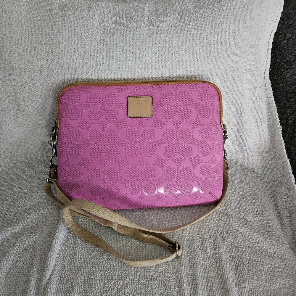 Coach Pink Tablet Case with Crossbody Strap